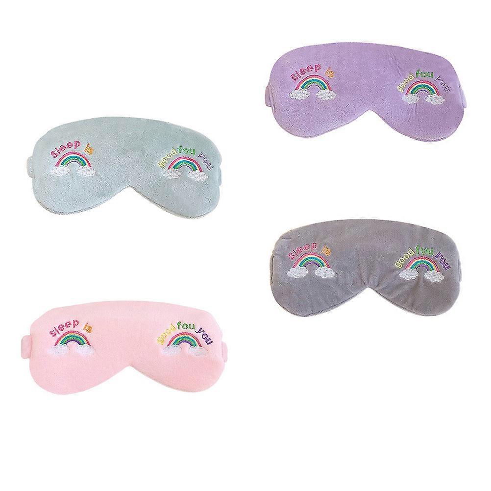 Cloth Rainbow Sleeping Eye Mask for Girls 4Pcs Elastic Multi-Function Headbands