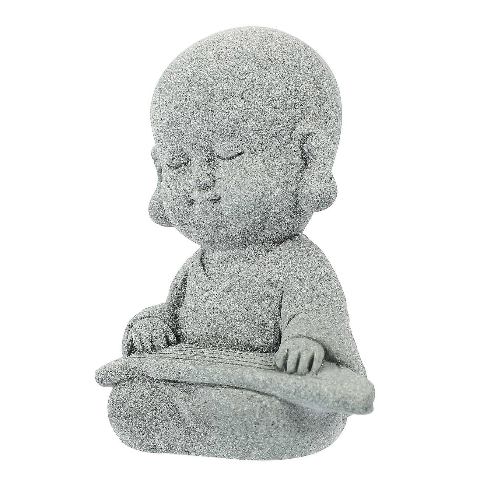 Grey Decorative Monk Statue for Decoration 4Pcs Wear-Resistant Monk Figurine