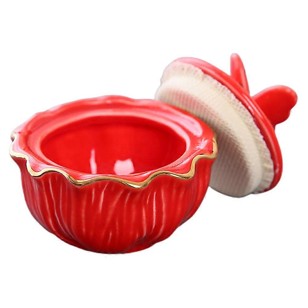 Retro Style Tea Storage Jar 4Pcs Square Ceramic Container For Cafes 6.5x6.5x5.5cm Airtight Sealing