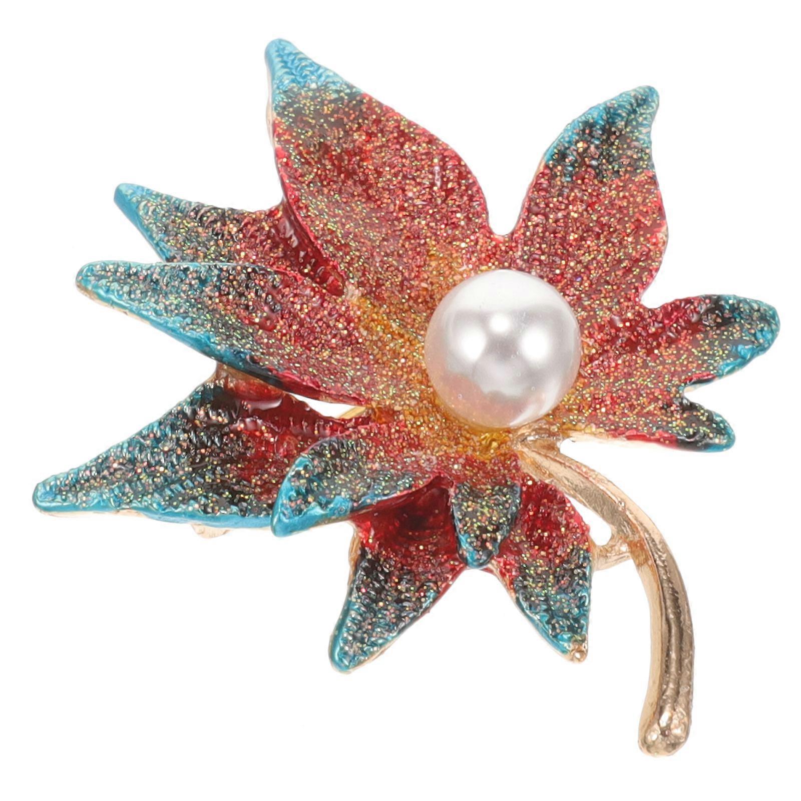 Maple Leaf Brooch Pin Elegant Design Anti Slip Alloy 1Pcs