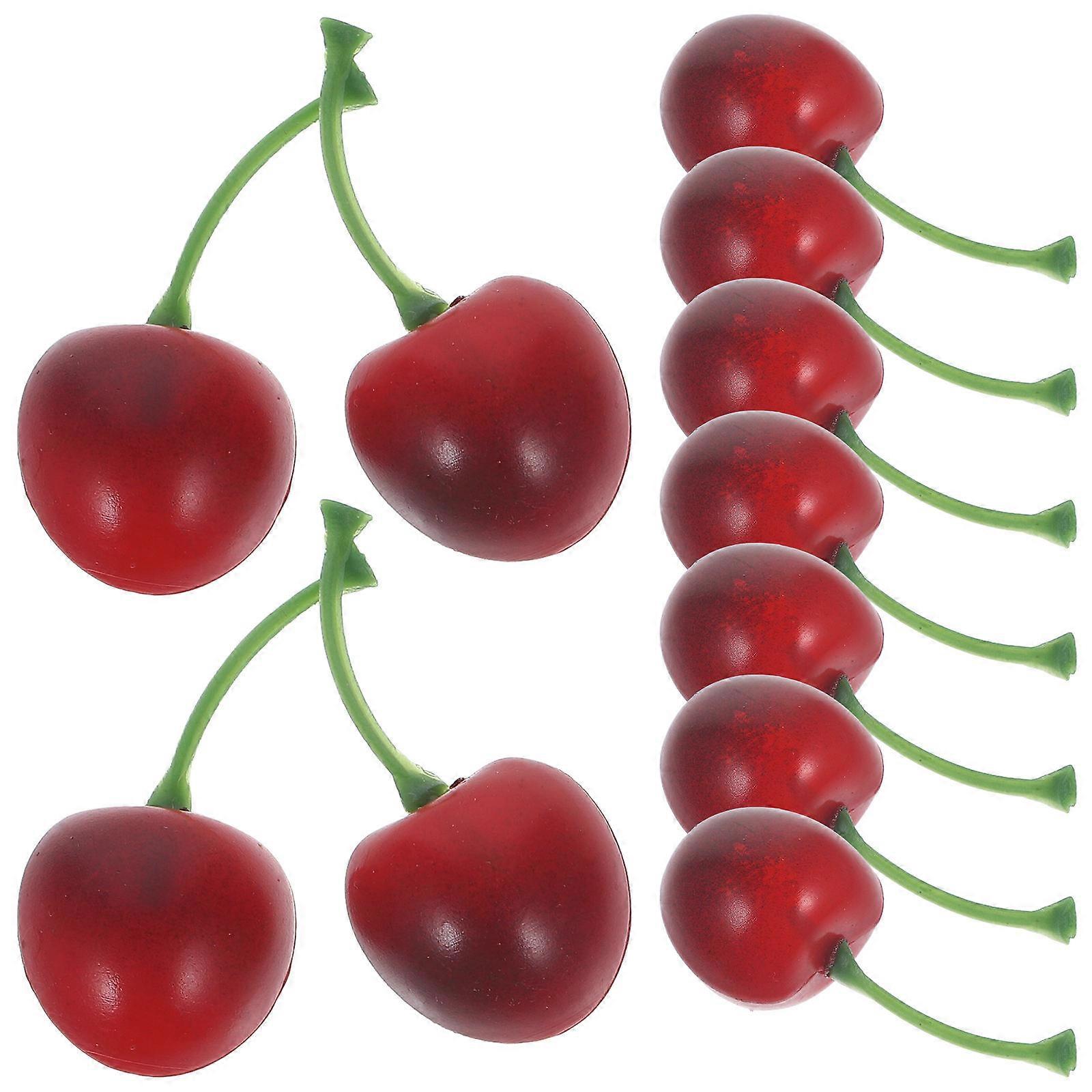 Simulation Cherry Foam Fruit Ornaments for Decoration 80Pcs Red Batch