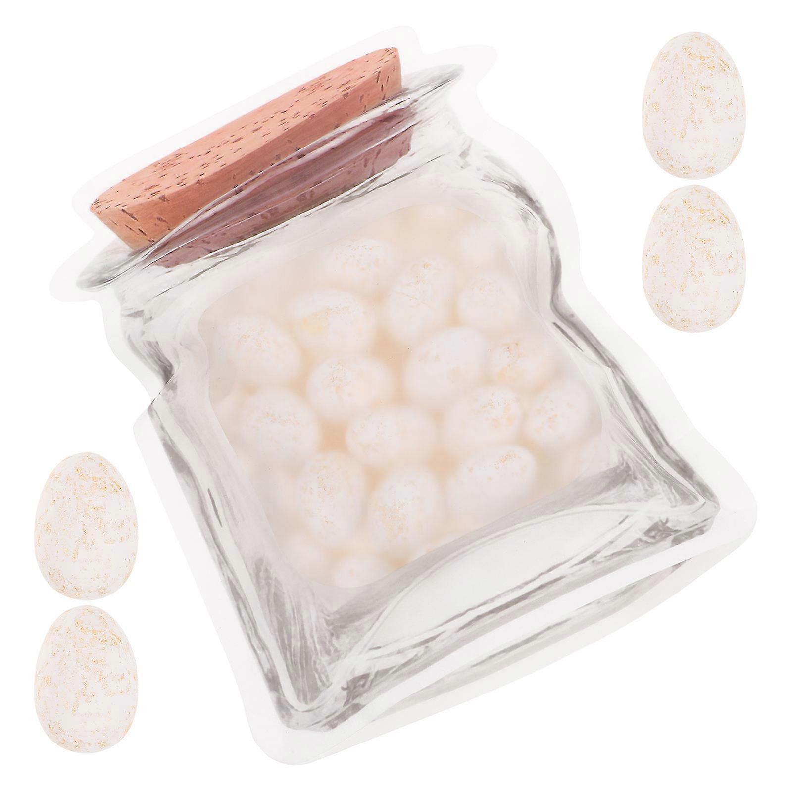 White Foam Easter Eggs for Decorate Use 80Pcs Artificial Craft Ornaments