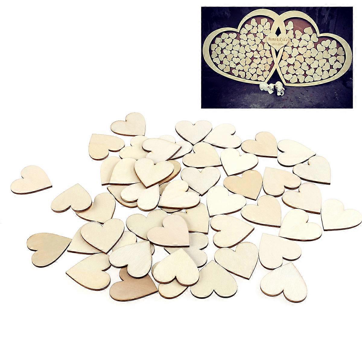 Heart Wood Discs Blank Wood Slices for DIY Craft Embellishments 2Pcs Set