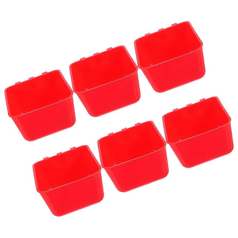 Chicken Drinking Cups Hanging Bowl for Feeding 12Pcs Red Plastic Material