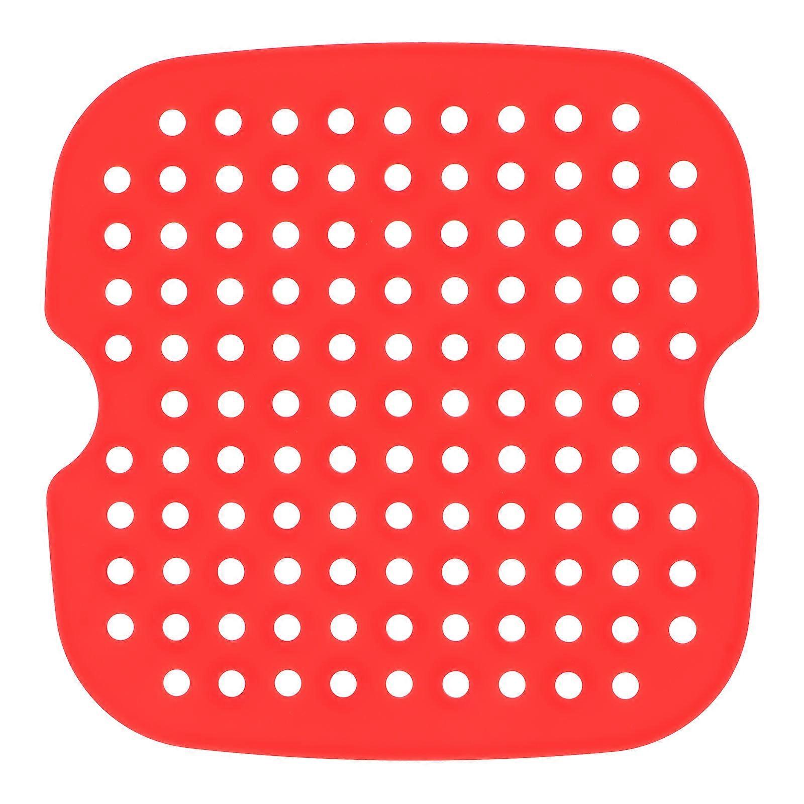 Air Fryer Accessory Silicone Non-Stick Perforated Mat 2Pcs Red