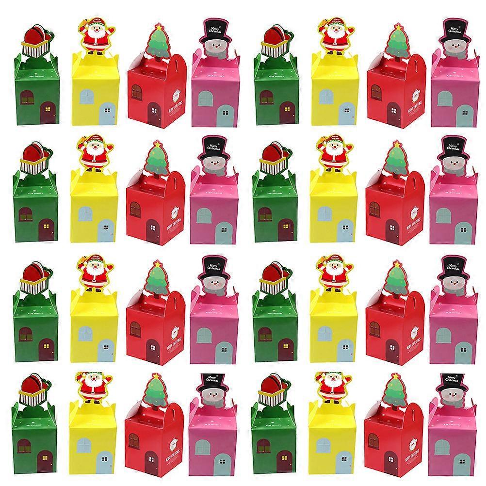 Wrapping Paper Boxes Cartoon Candy Cases for 48Pcs Storage