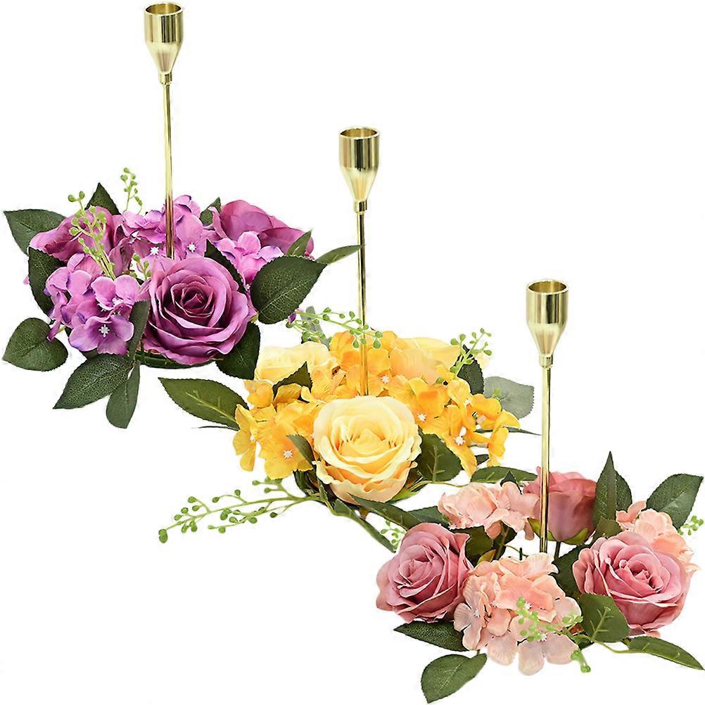 Candle Ring Decor 15Pcs Candlestick Garland Wedding Table Centerpieces