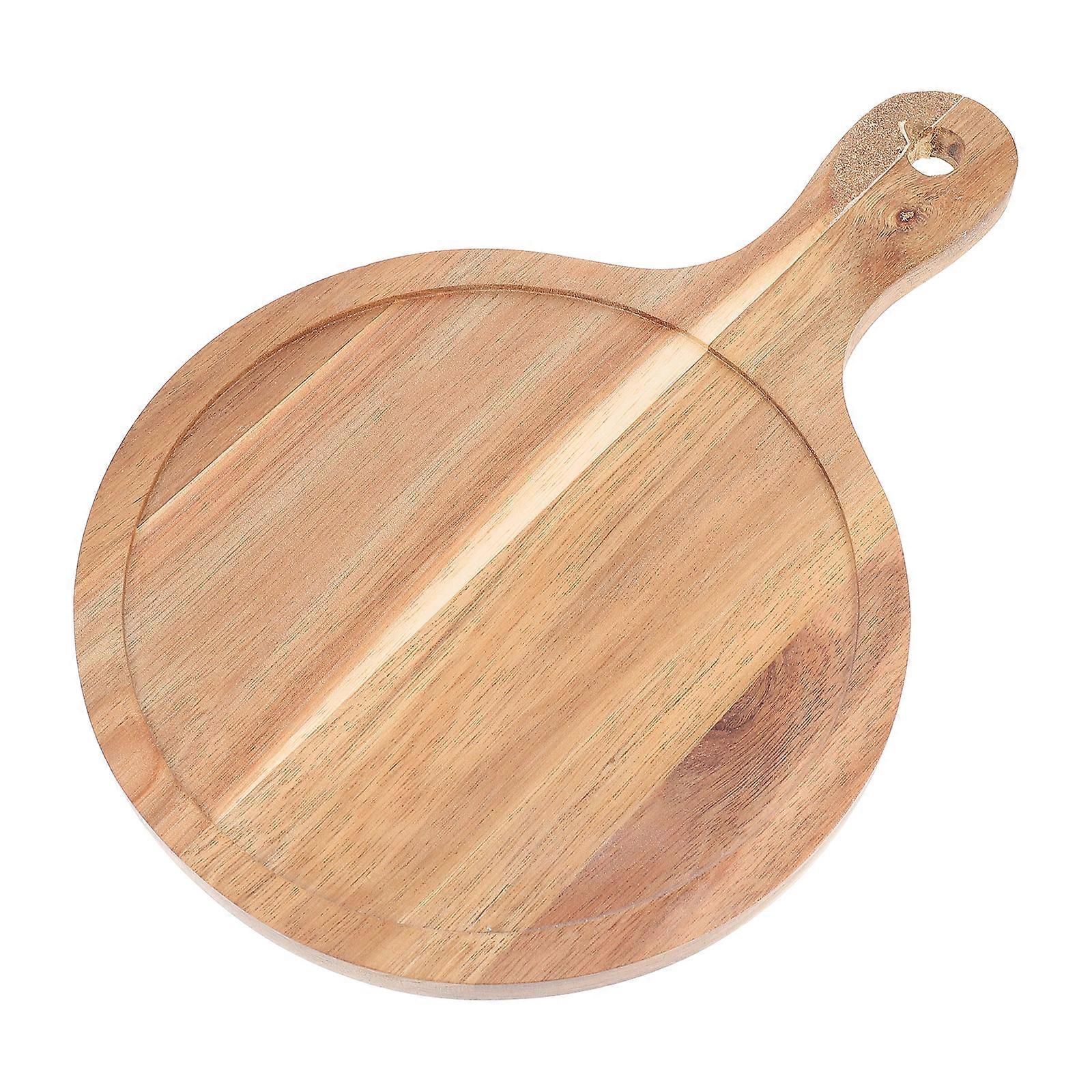 Bread Serving Plate for Kitchen Use 4Pcs Wooden Round Steak Tray