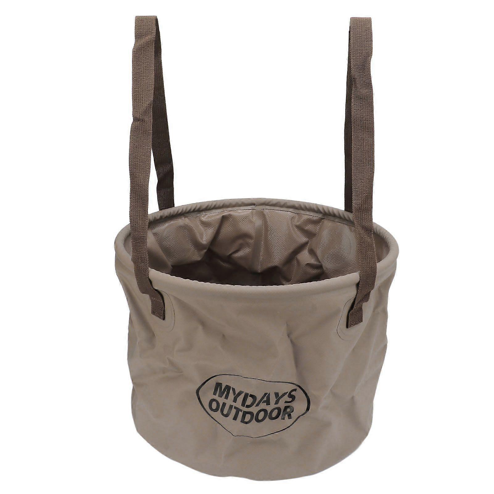 Collapsible Bucket Wear Resistant Space Saving Portable Folding Bucket for Outdoor Camping Travelling 20L Khaki