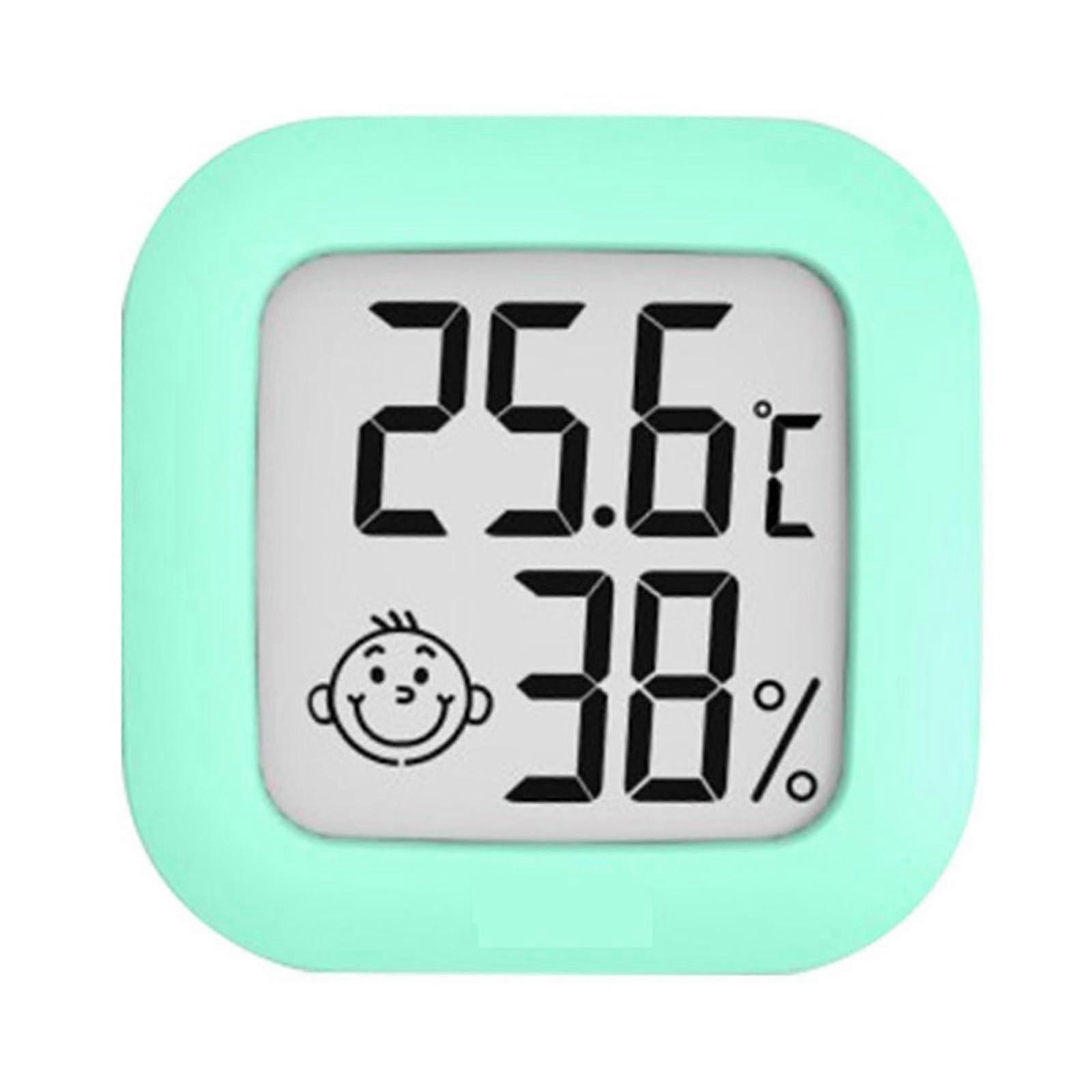 Thermohygrometer LCD Digital Temperature Humidity Meter With Backlight Type 3 Green Indoor Weather Station Clock