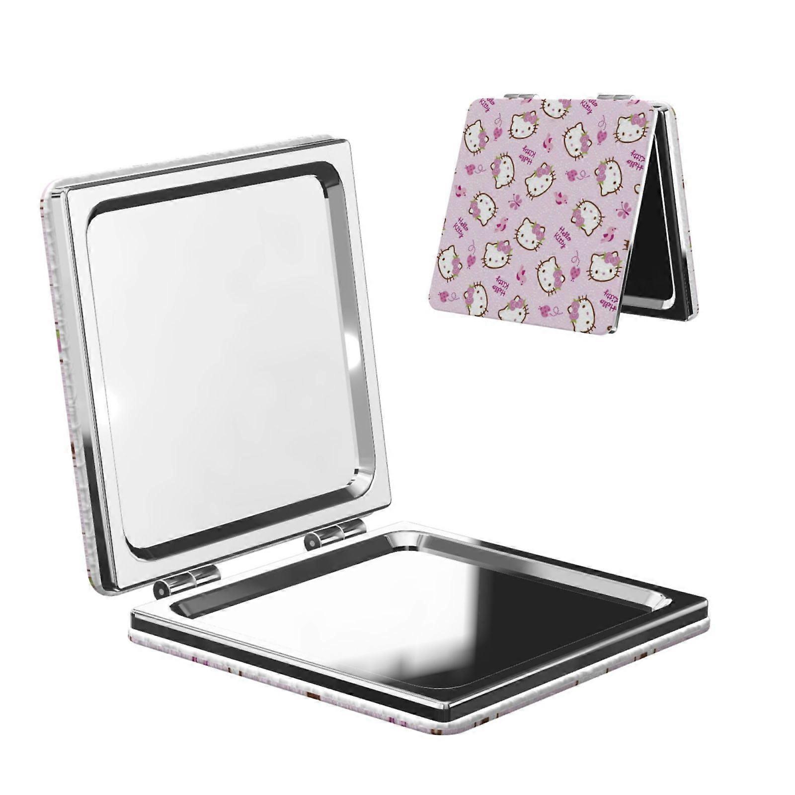 Hello Kitty Pocket Mirror, Portable Magnifying Compact Travel Makeup Mirror, 2-Sided Handheld Small Mirror