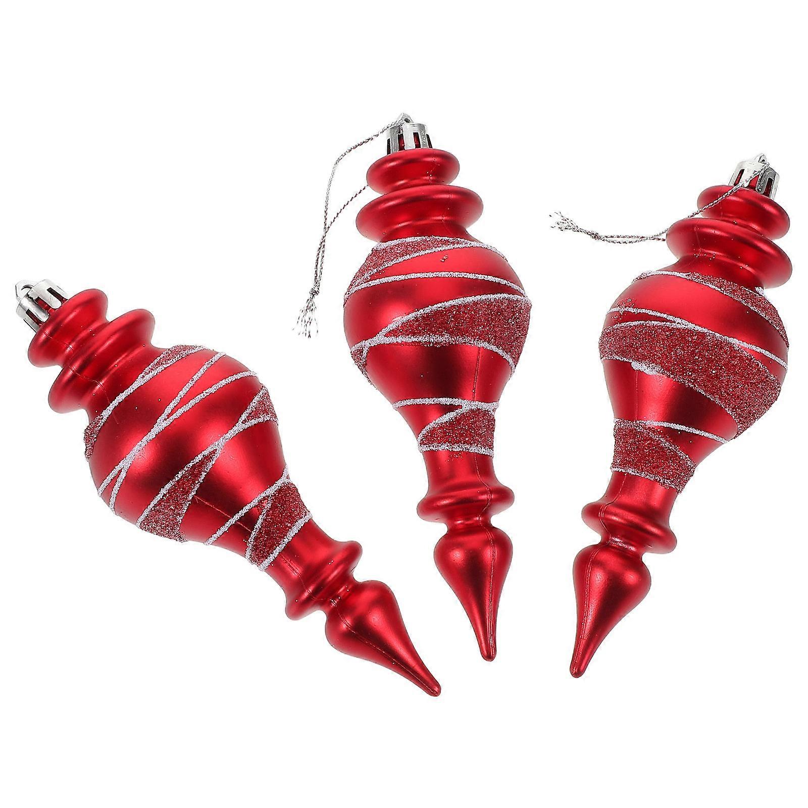 Red Plastic Bauble 6Pcs for Holiday Tree Bauble Featuring Striking Visual Appeal