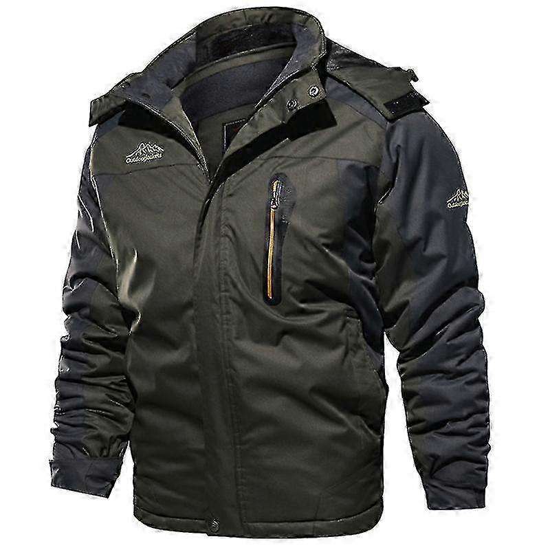 Winter Jacket Men's Fleece Thickened 7xl 8xl Men's Trench Coat Pake Coat 26s