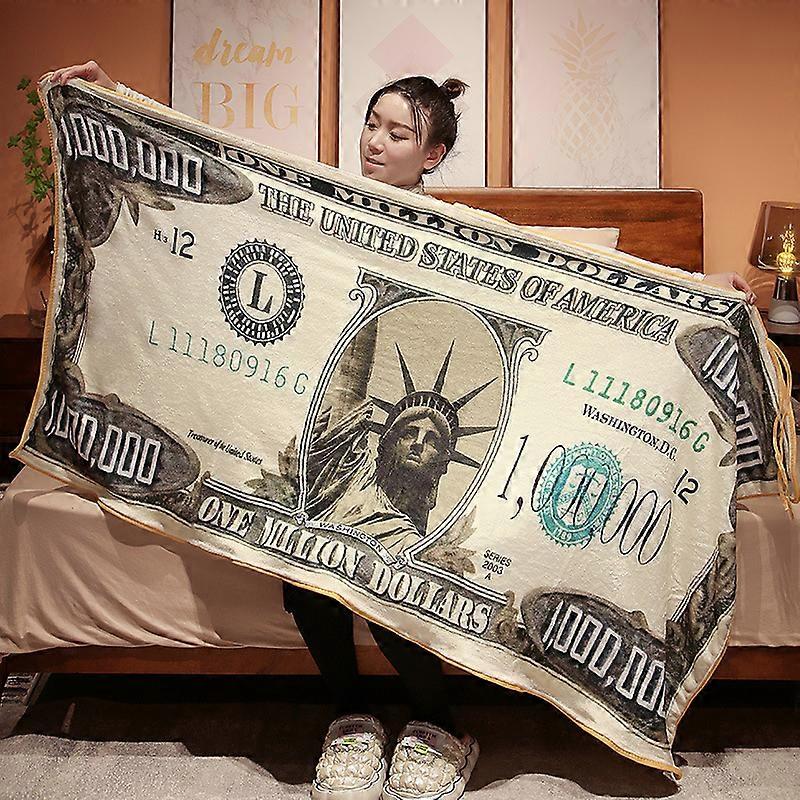 Four Seasons Creative Funny Million Dollar Bill Blanket Flannel