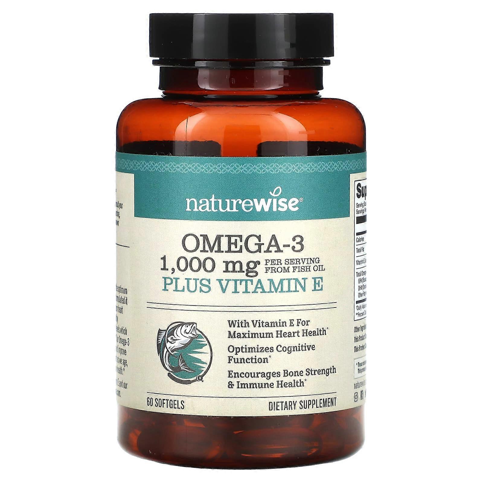 Omega 3 Plus Vitamin E, 60 Softgels