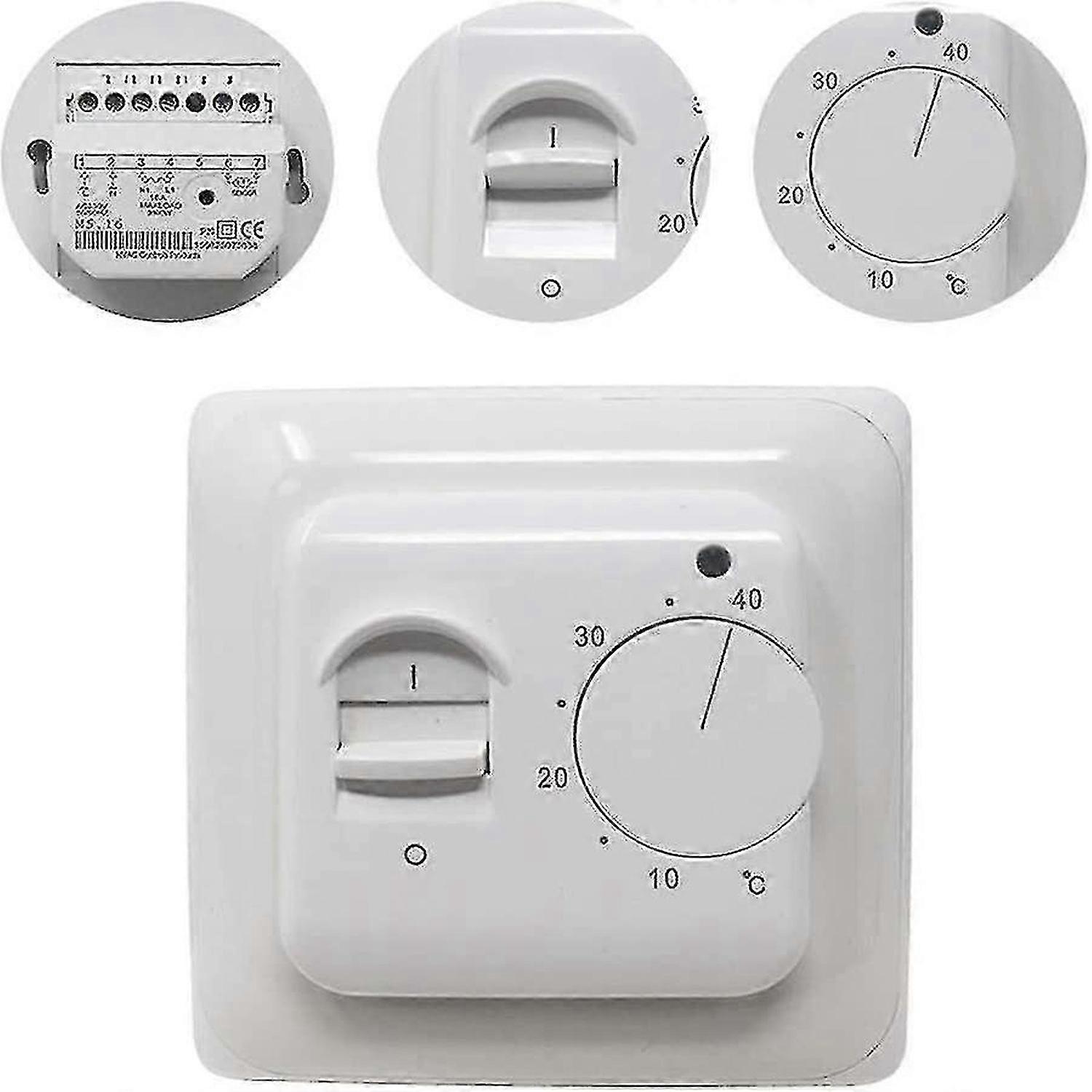 Manual Underfloor Heating Thermostats 220V 16A - Electric Underfloor Heating Controller with Floor Sensor Probe