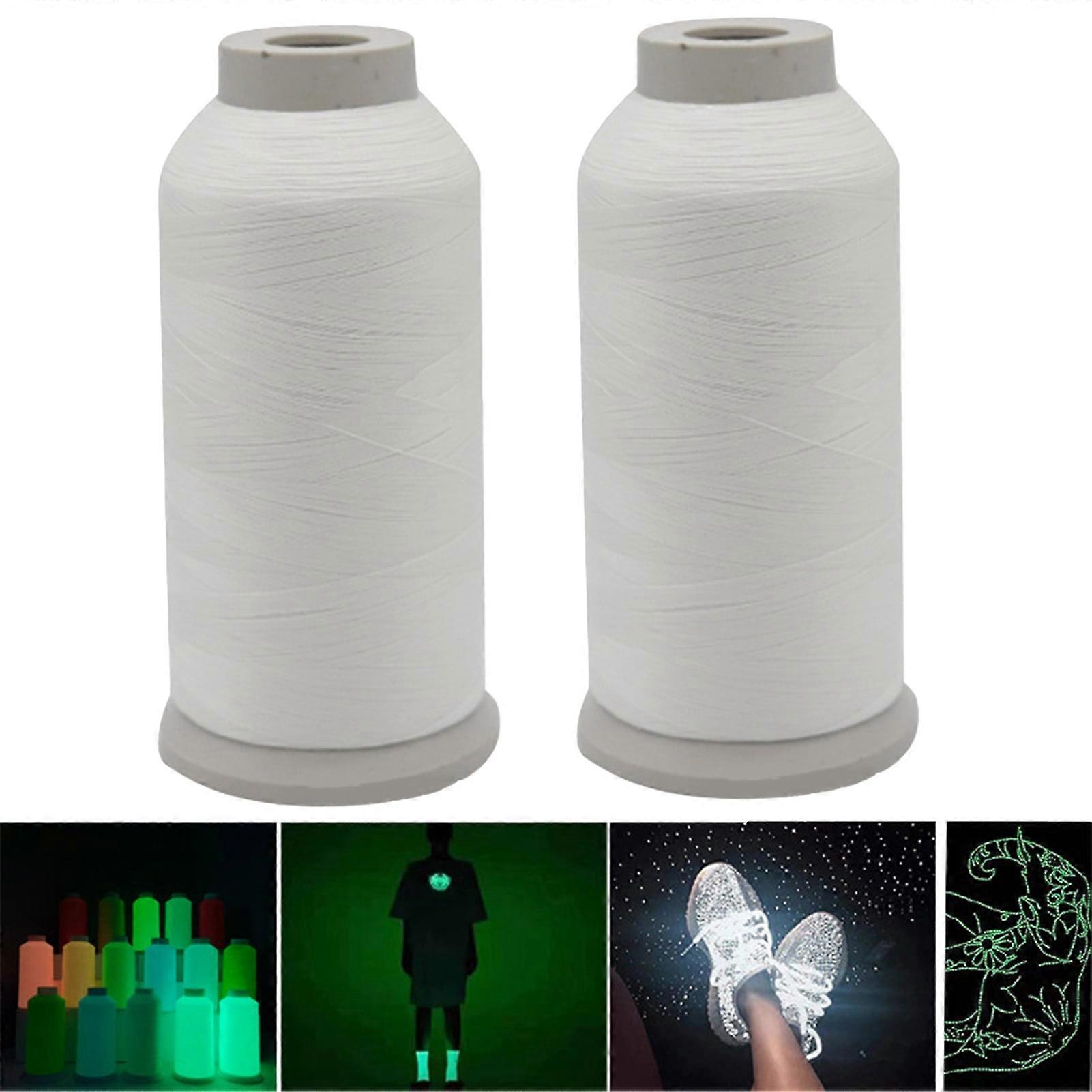 Bobasndm 2 Roll Luminous Yarn for Knitting, Glow in The Dark Yarn, Soft Anti-fade Solid Color Yarn, DIY Thin Luminous Yarn, Home Supplies