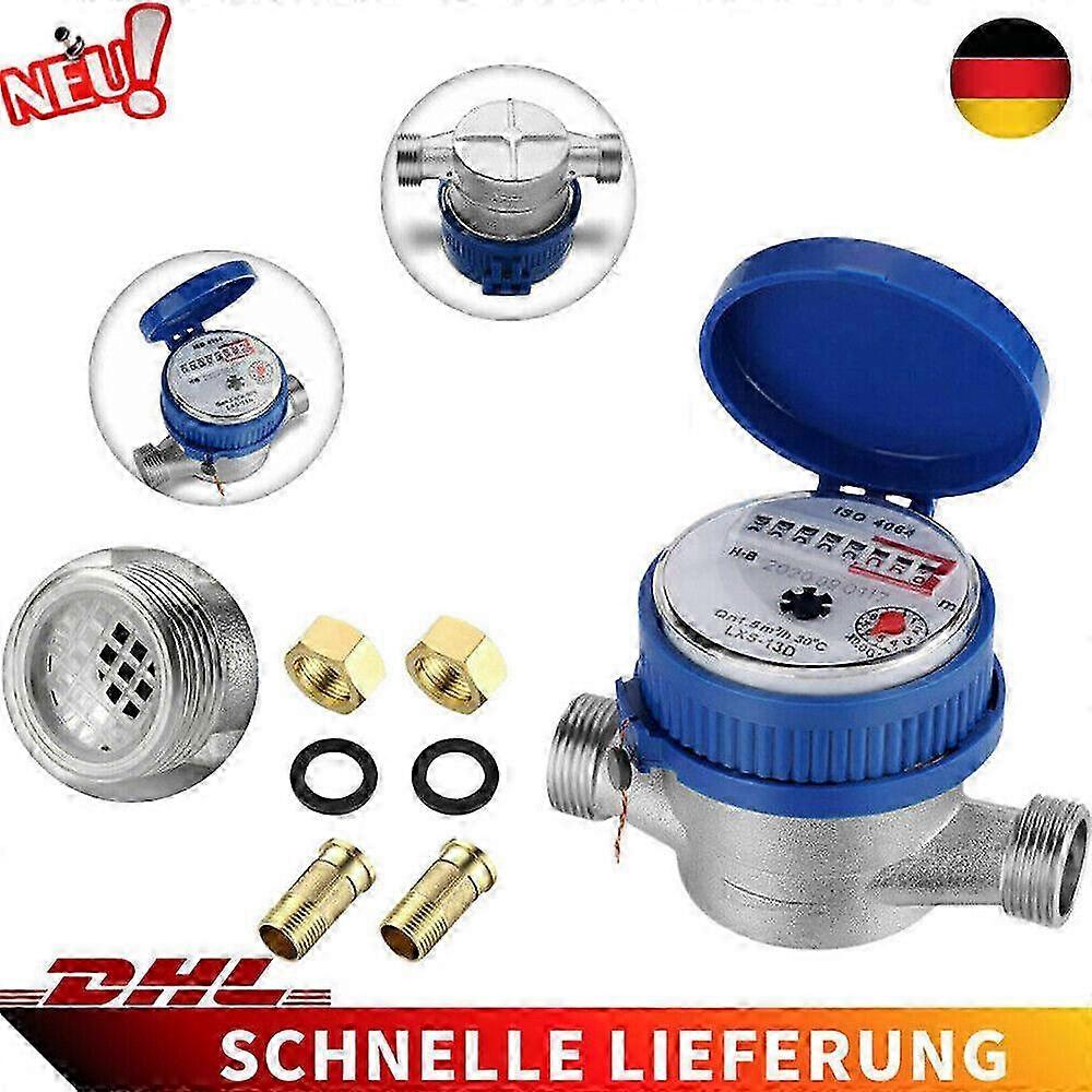 2025 Cold water meter tap meter water meter complete set calibrated garden NEW DHL