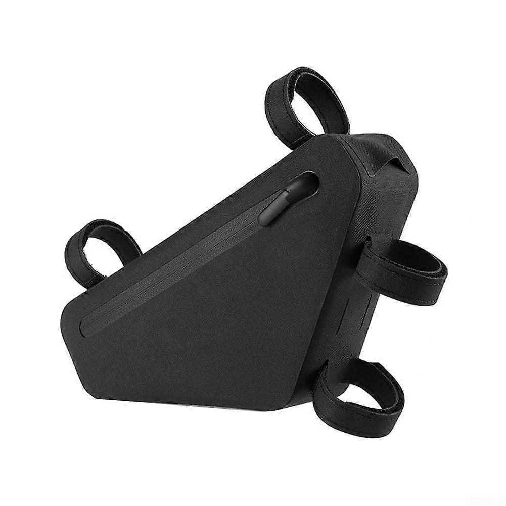 Waterproof Bicycle Front Beam Bag With Headphone Jack, Separate Main And Side Pockets, 600D Polyester, Outdoor Use