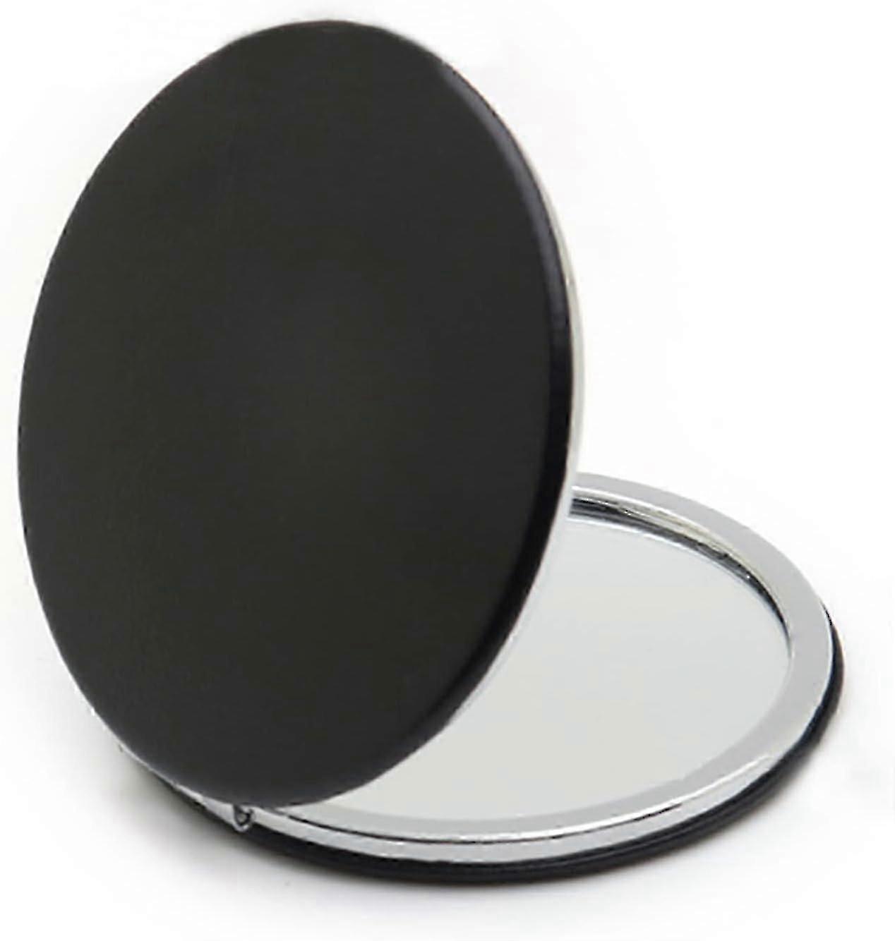 Makeup mirror compact mini round double-sided black