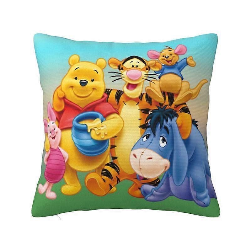 c429カスタム漫画のクマくまのプーさんスロー枕カバーの装飾ホームクッションカバーポリエステル枕カバー両面印刷kjs429