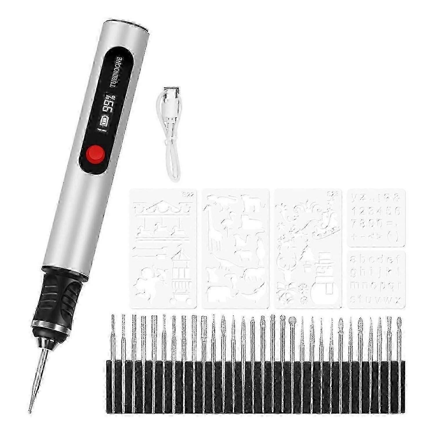 Precision engraving pen for DIYers - 30 replacement bits for long use