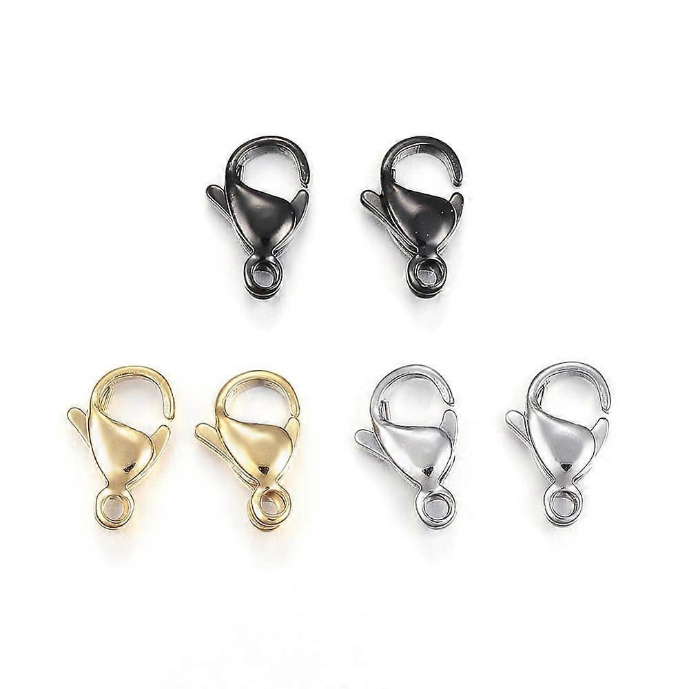 10pc 304 Stainless Steel Lobster Claw Clasps Parrot Trigger Clasps Mixed Color 10x6x3mm Hole: 1.5mm DIY