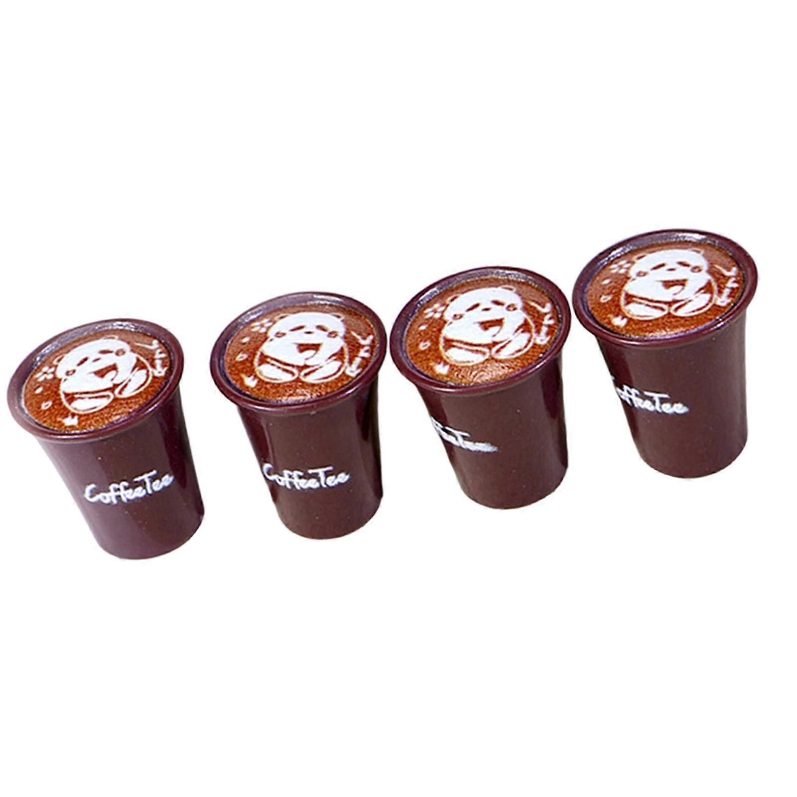 Handcraft Resin Coffee Cup Model With Latte Detailing Display Piece For Artistics Collectors Multicolor