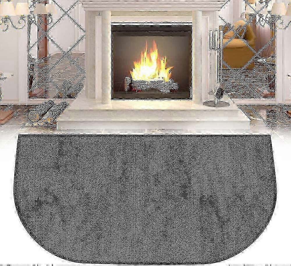 Half Round Fireproof Mat 60x90cm for Fireplace Stove Hearth Protection