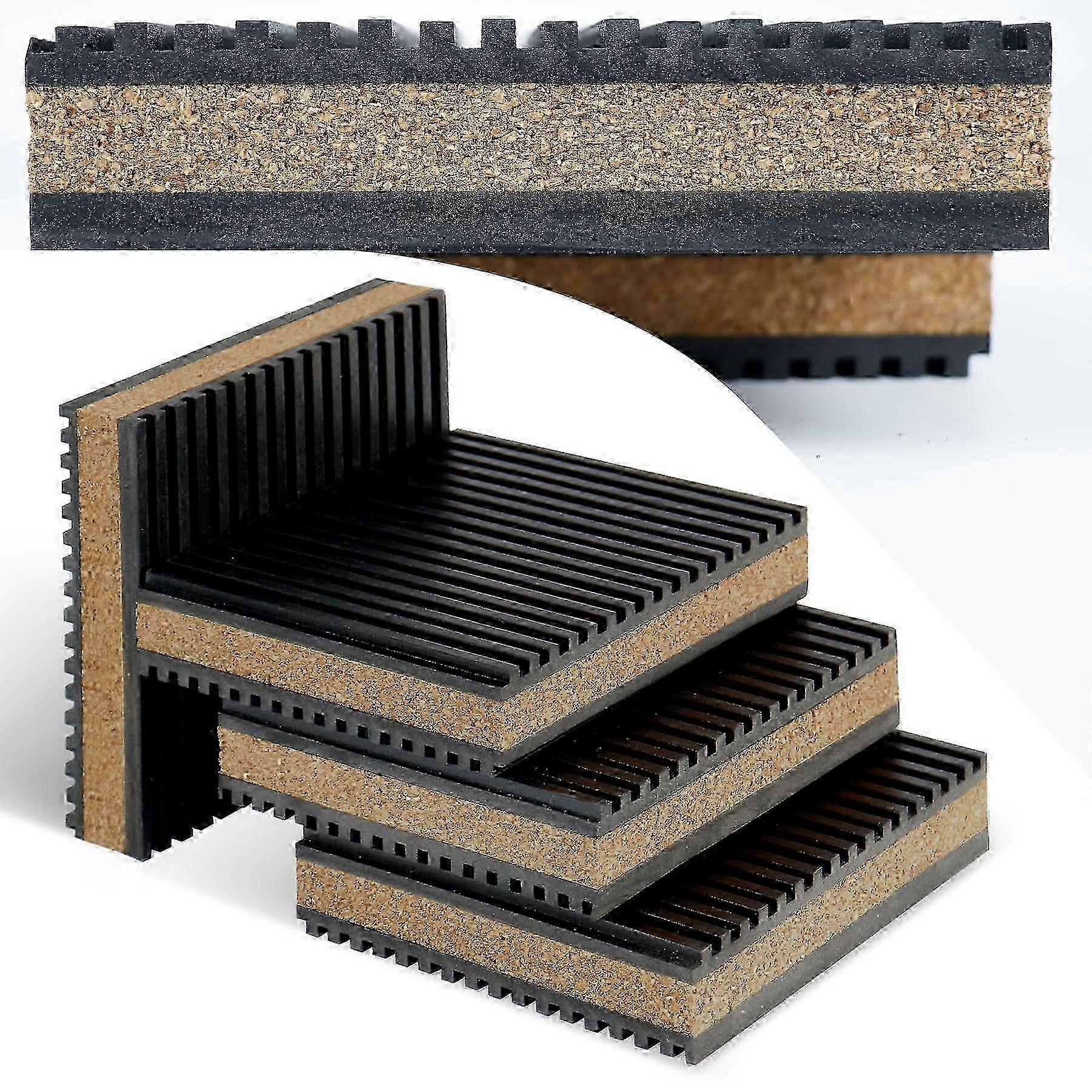 Anti Vibration Isolation Pads,4 Pack 6' x 6' x 7/8' Cork & Rubber Vibration Damper