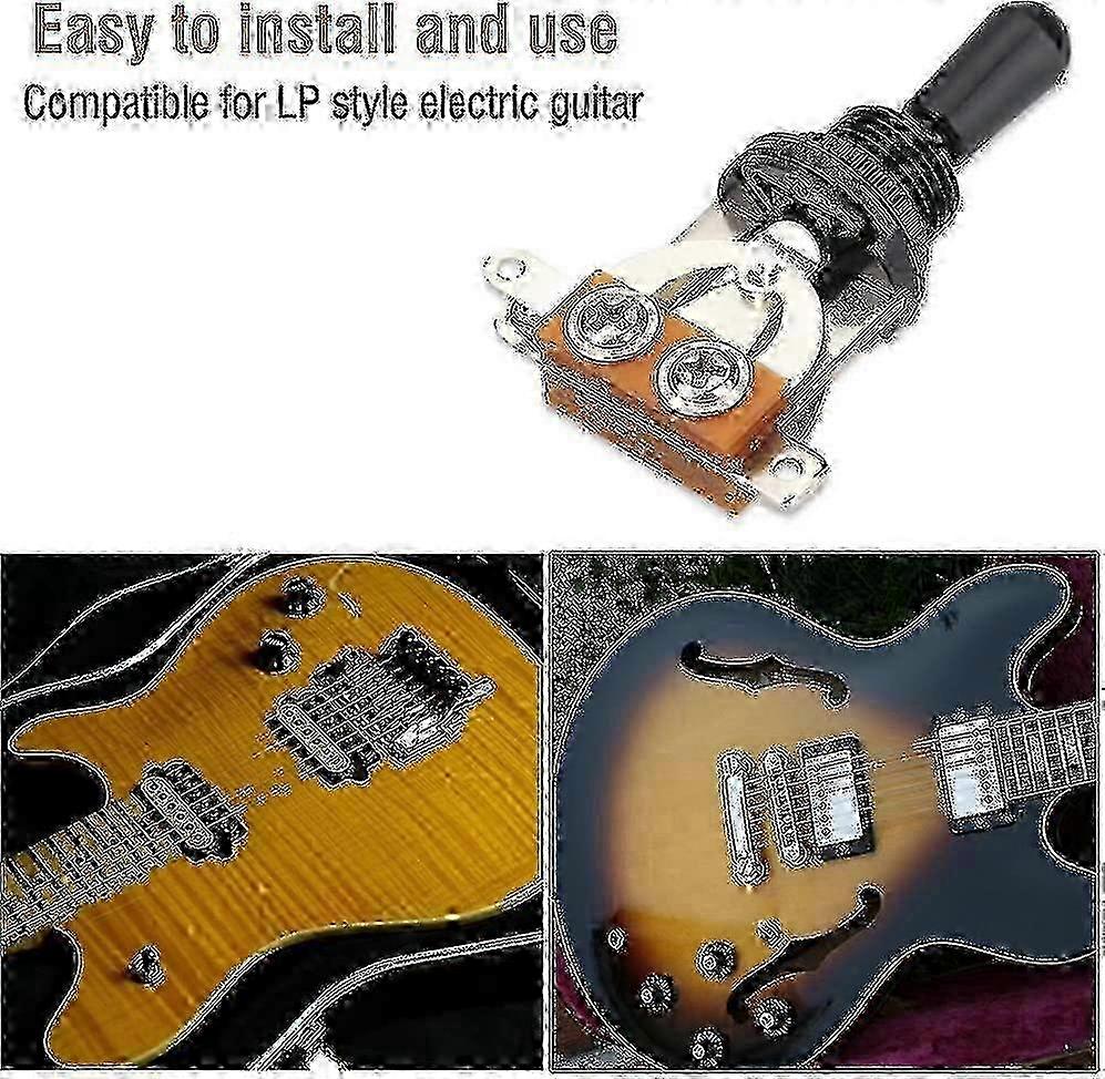 1pc Guitar 3 Way Switch, Metal Guitar Pickup Selector Toggle Switch (gold) Walkbee 1624 B 2025