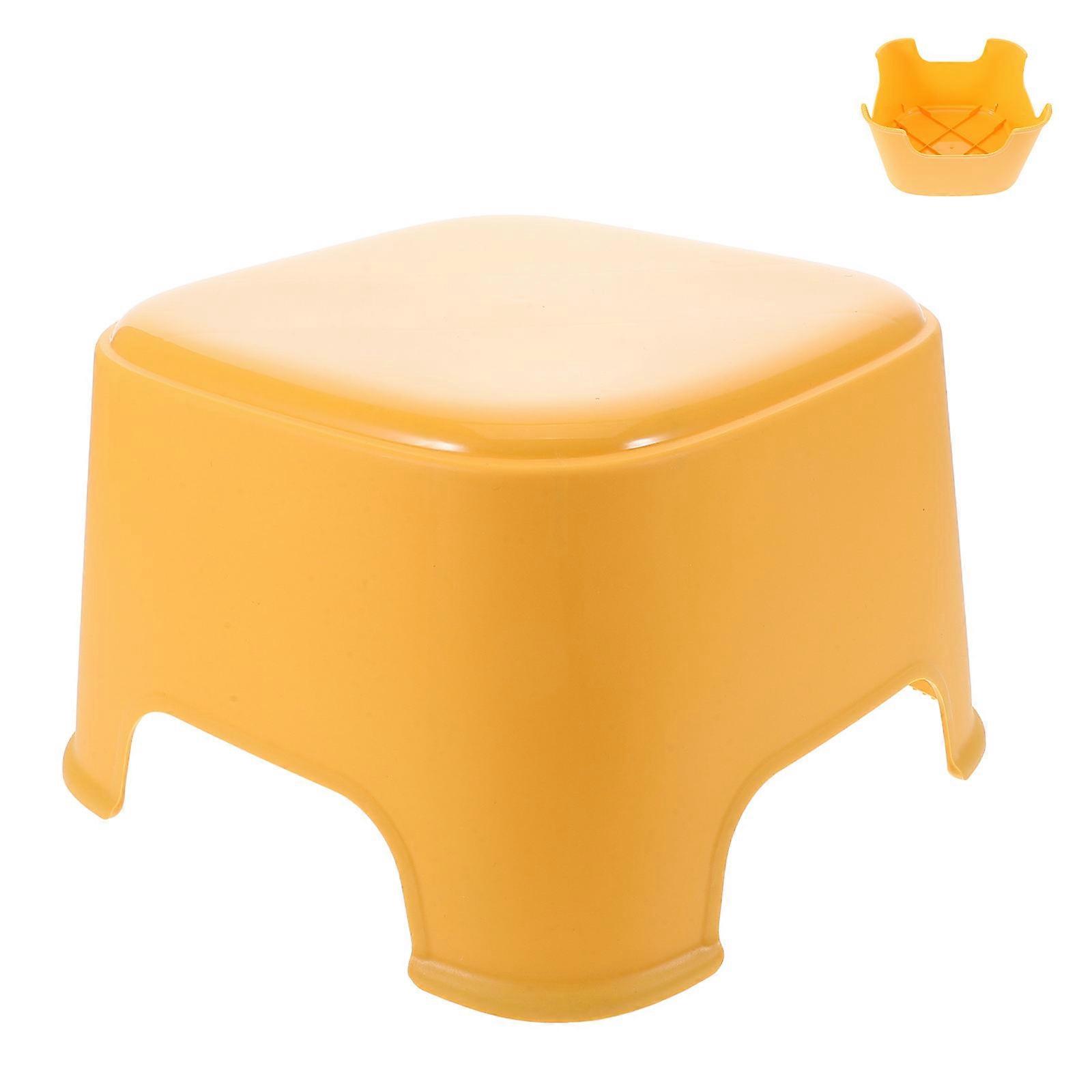 Toddler Stool Plastic Bathroom Step Stool for Kids Use Yellow