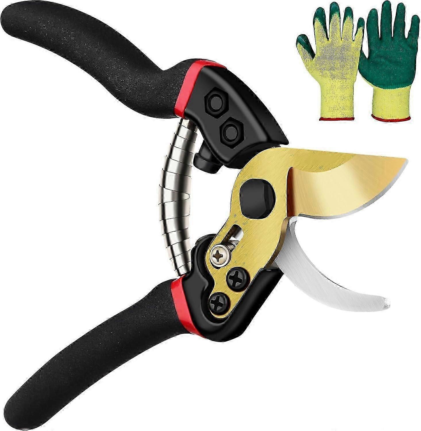 Handheld Pruning Shears - Heavy Duty Gardening Scissors with Titanium Blades