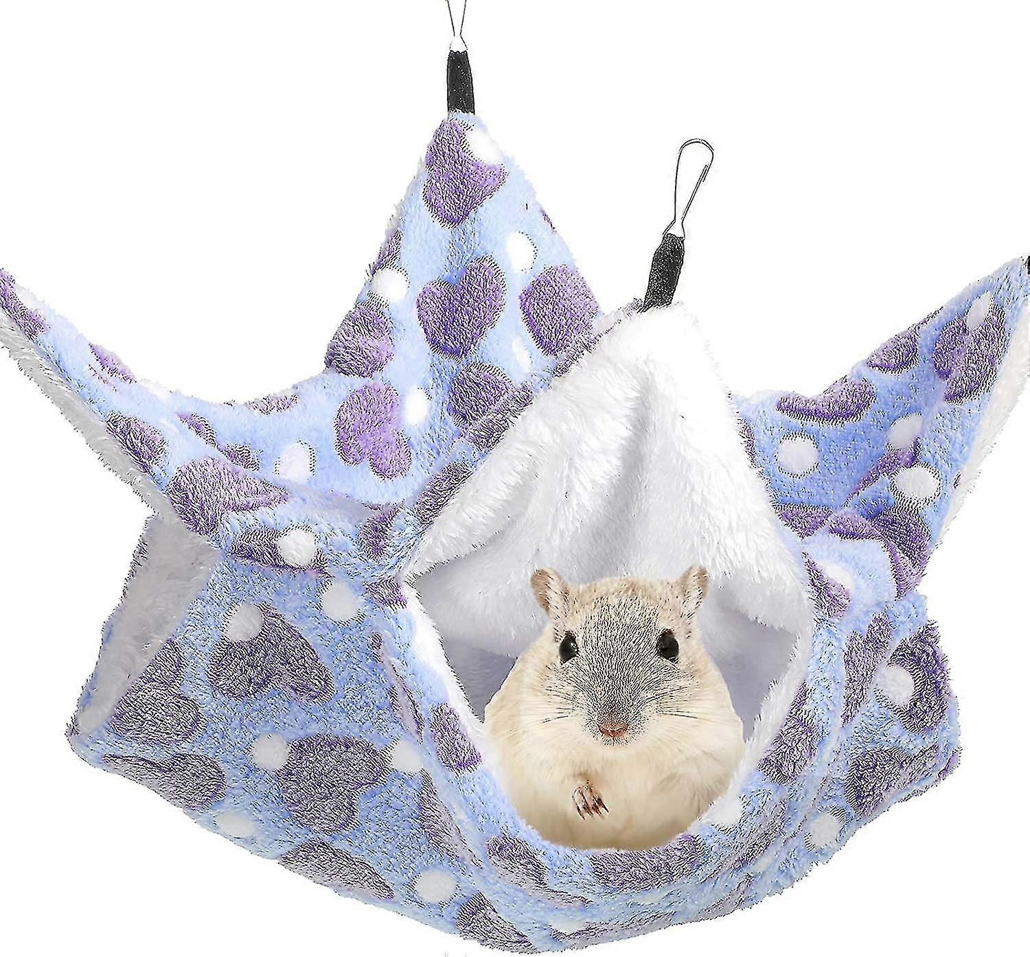 Double Layer Hamster Warming Hammock Hanging Squirrel Sleeping Bag - L- Green