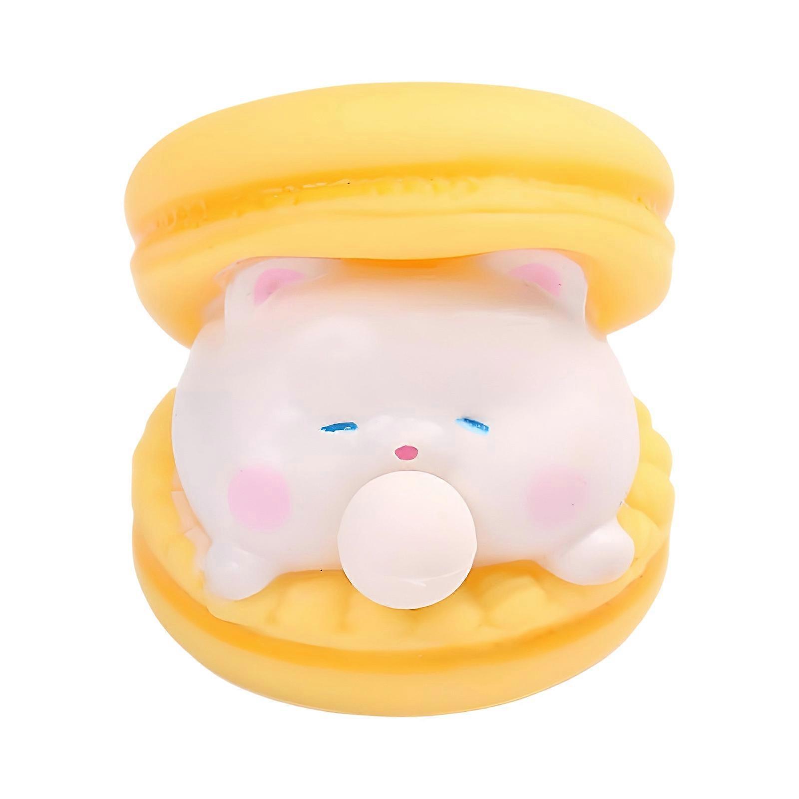 Bubble Blowing Squeeze Toy Hamburger Shape Soft TPR Stress Reliever For Children Office Hand Relaxing and Flexible  Yellow