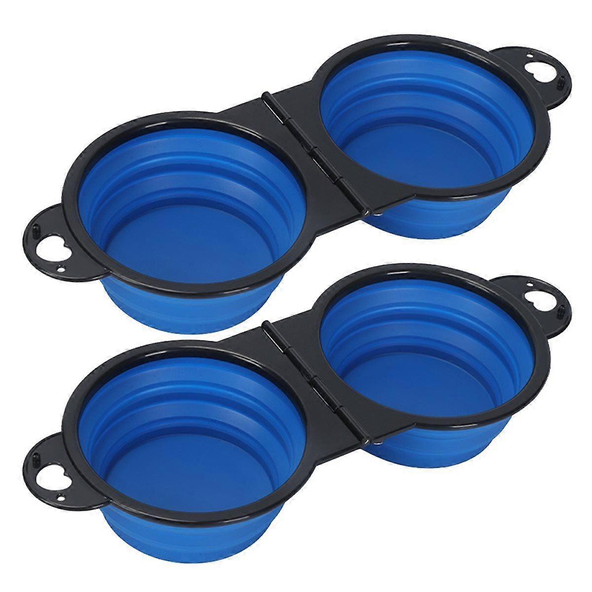2-in-1 Foldable Dual Bowl Dog Cat Drinking Bowl