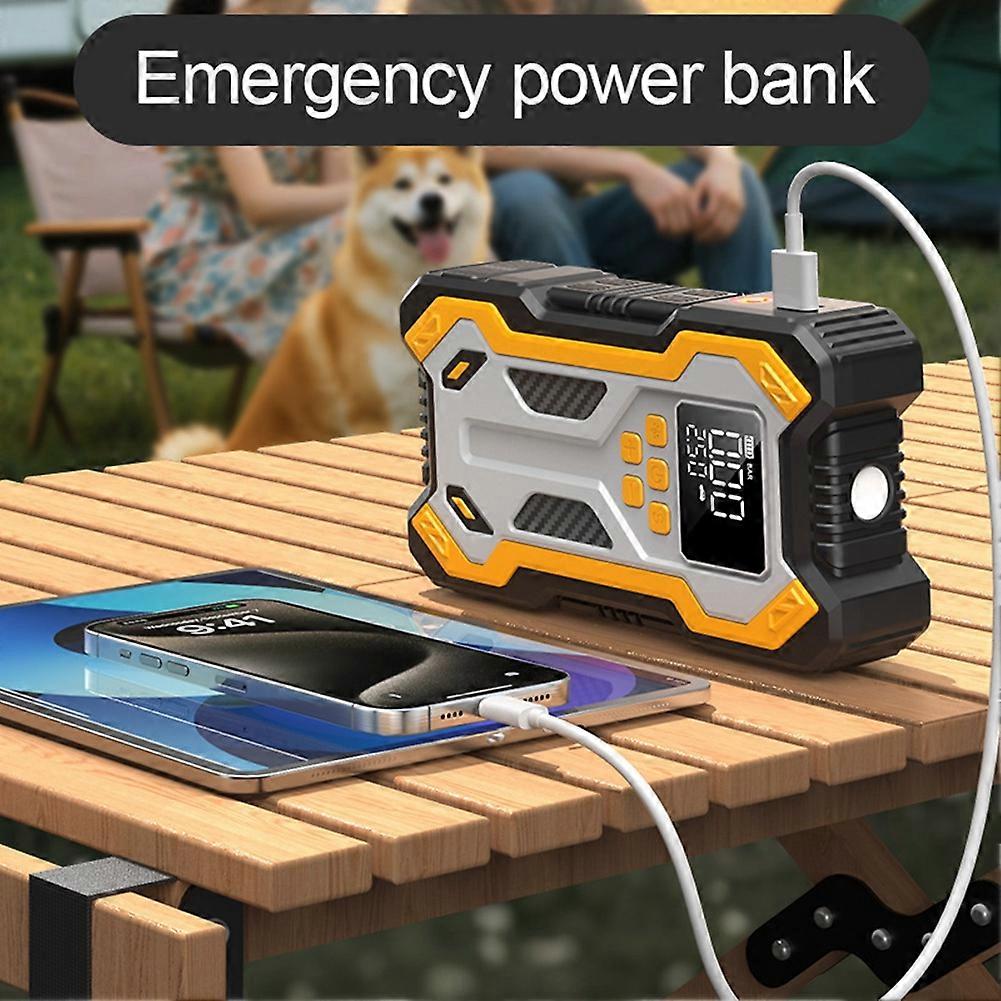 Car Jump Starter with Air Compressor 10000mAh Air Compressor LCD Screen Portable Booster