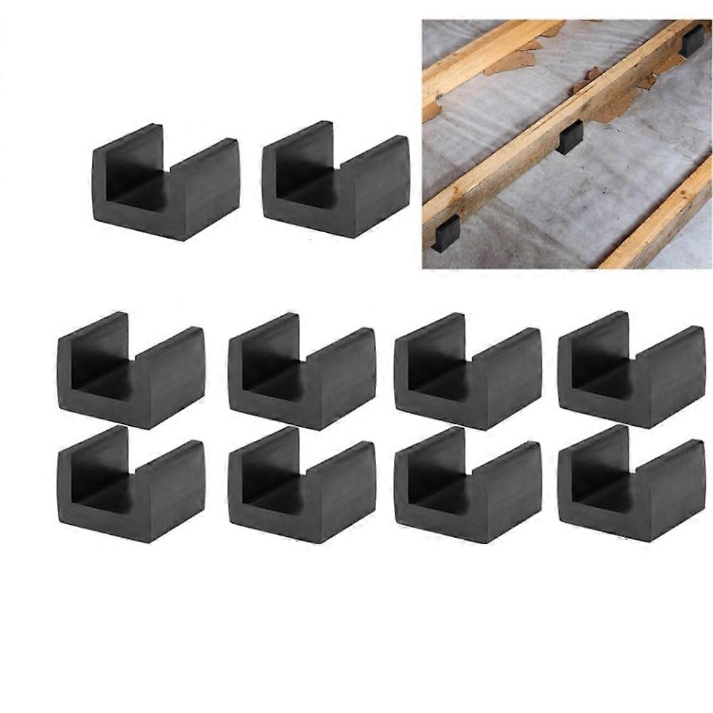 10pcs U Boat Floor Floaters, Rubber Joist Isolators Floor Decoupler, Sound Isolation Clip for Subfloor Sound Blocking