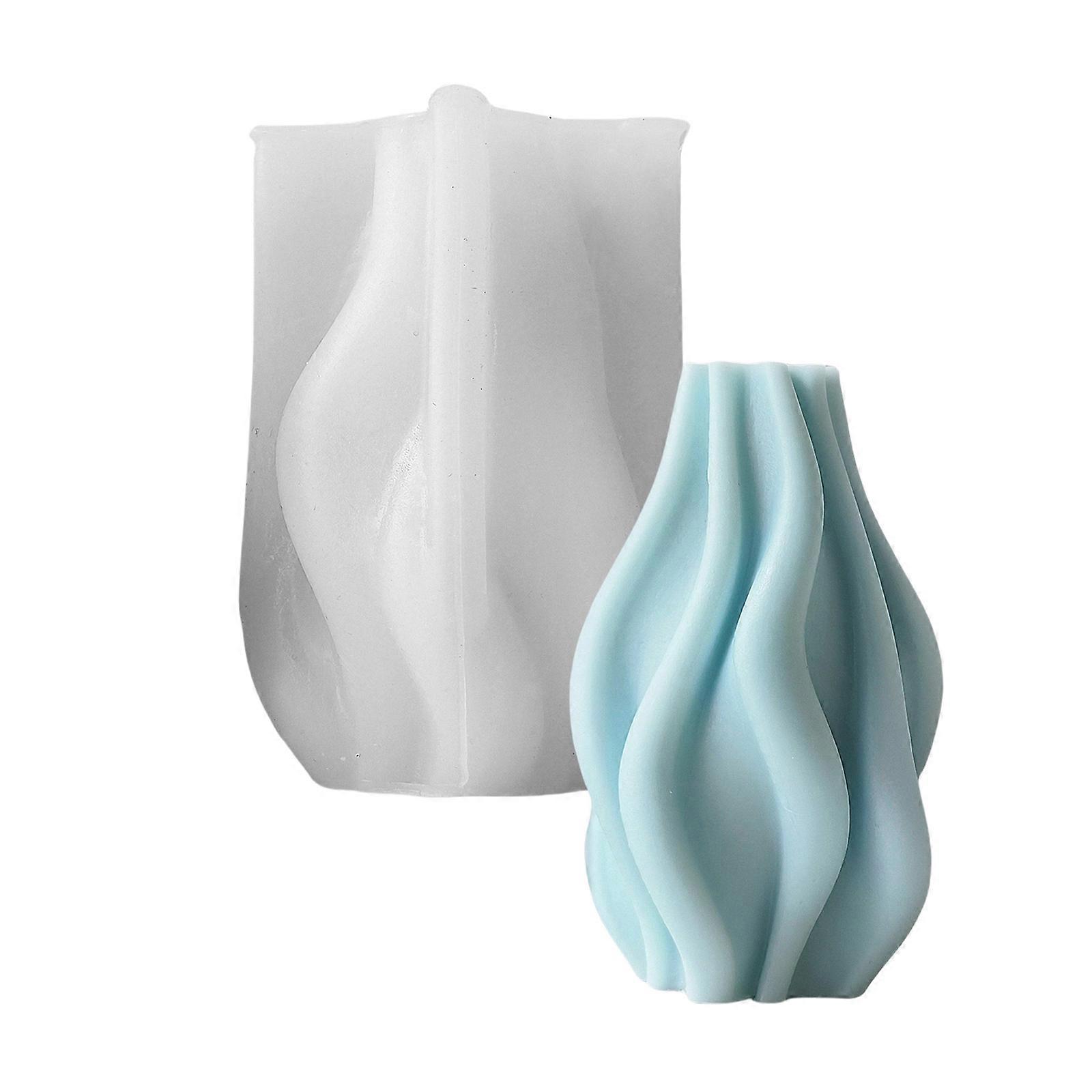 Easy Release Silicone Mold For Waved Pillar Candle Perfect For Handcrafting Enthusiasts And Individualized Decors Multicolor