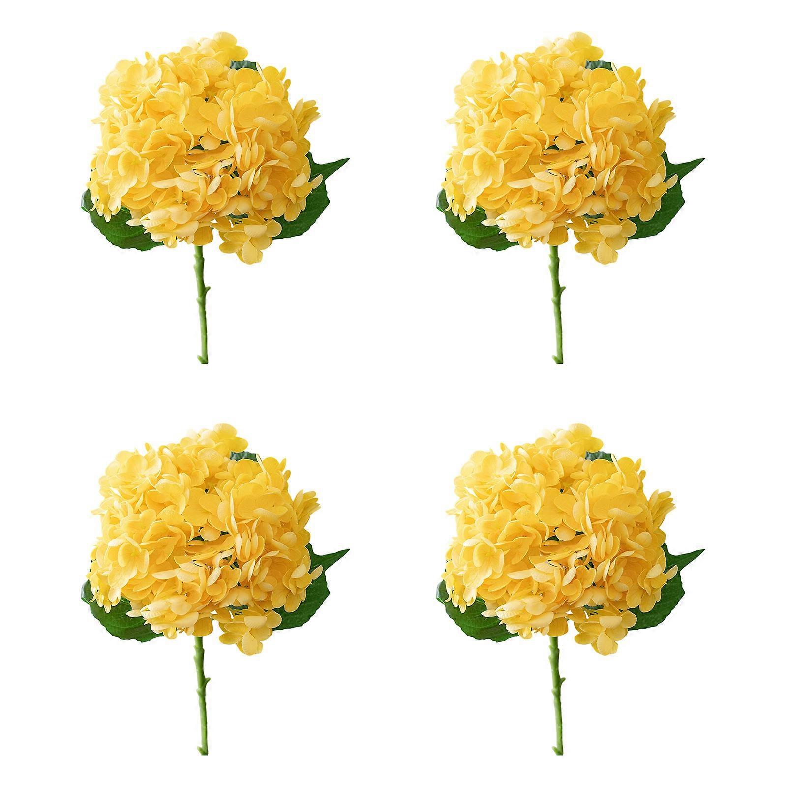 4 Count 19.7 Inch Artificial Flower with Bendable Stem No Maintenance Required for Year Round Decors  Yellow