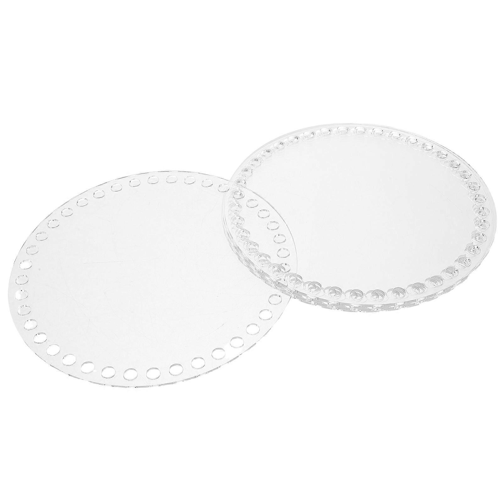 Acrylic Knitting Base Board Round for Handcraft Projects Transparent Durable Material for Diy Craft Base 5Pcs