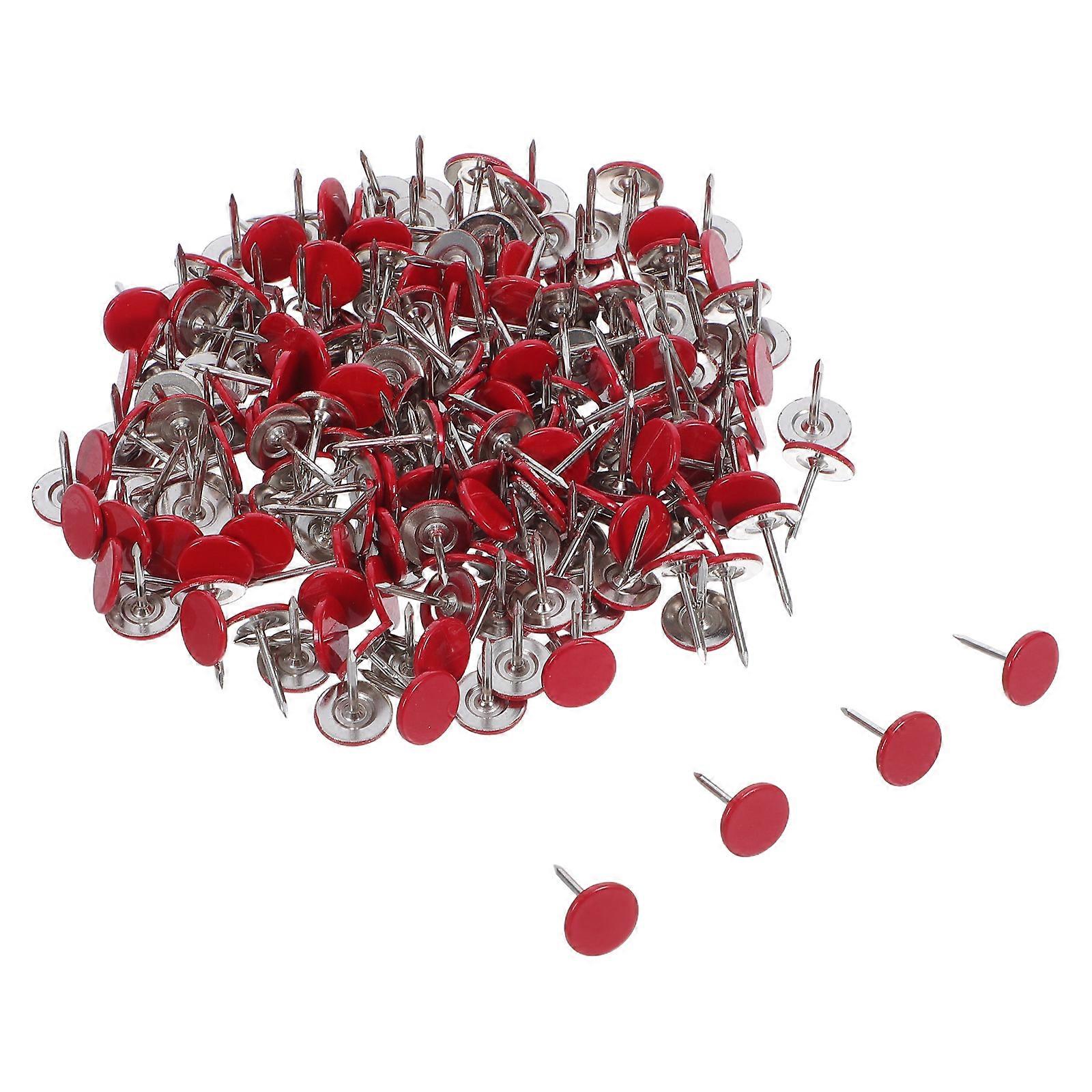200Pcs Red Flat Push Pins for Home Use Decorative Thumb Tacks for Wall