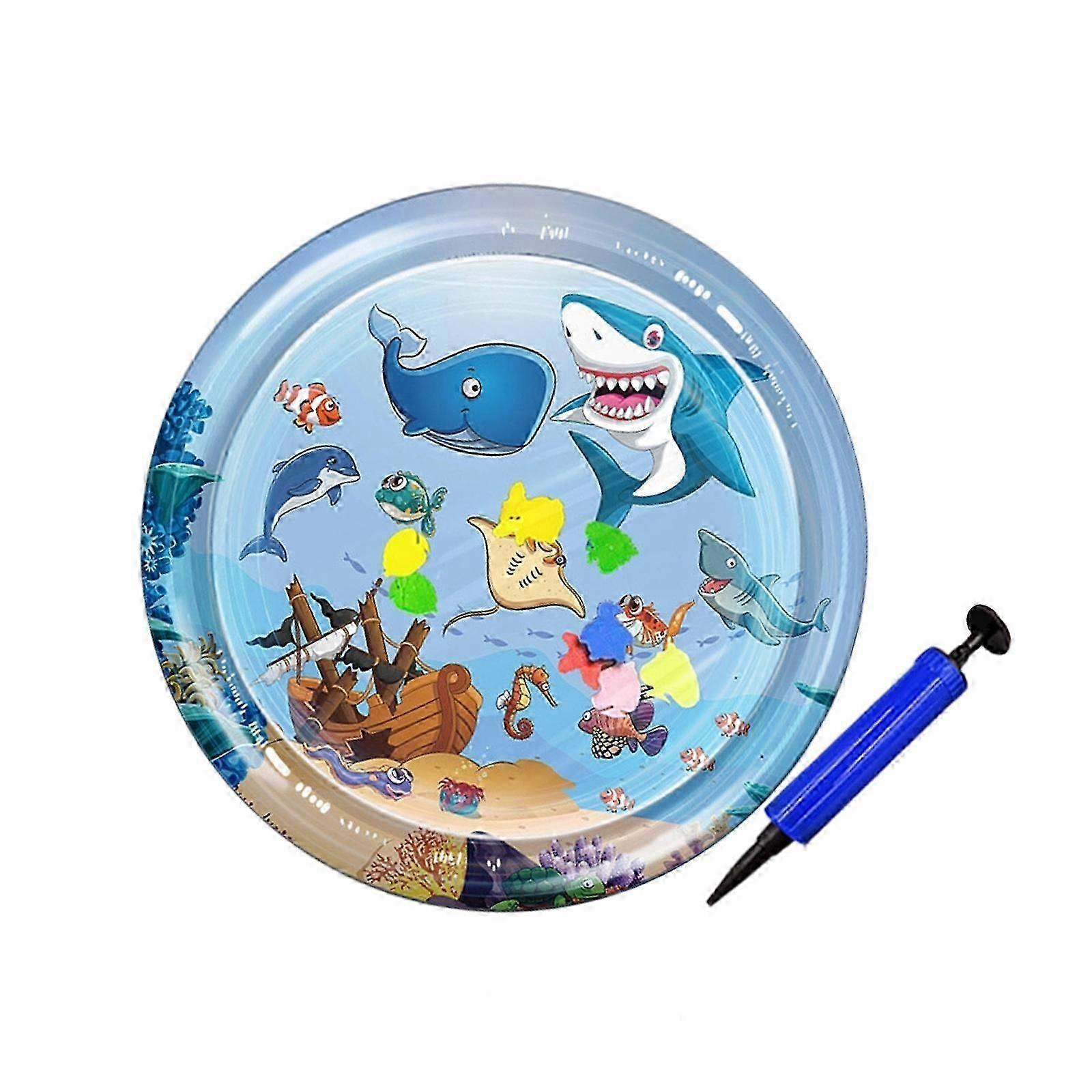 Interaction Cats Dog Water Cushion With Floating Fish Design Scratch Resistant Pet Cooling Mat For Indoor Outdoor Use Multicolor