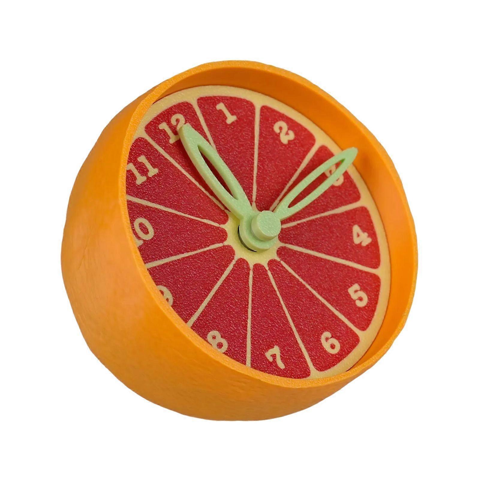 Jikaix 3D Printed Citrus Clock Ornament Nostalgic Lime Lemon Orange Clock Home Office Living Room Kitchen Digital Fruit Clock Desktop Decoration