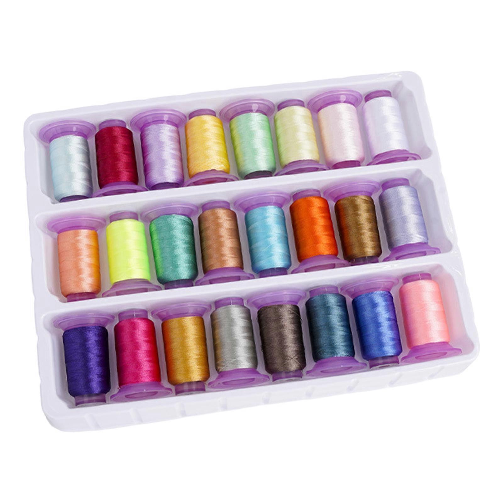 24 Spools Embroidery Thread for Sewing Machine Hand Stitching Embroidery Needlework Sewing Thread 300Yards/Spool Multicolor