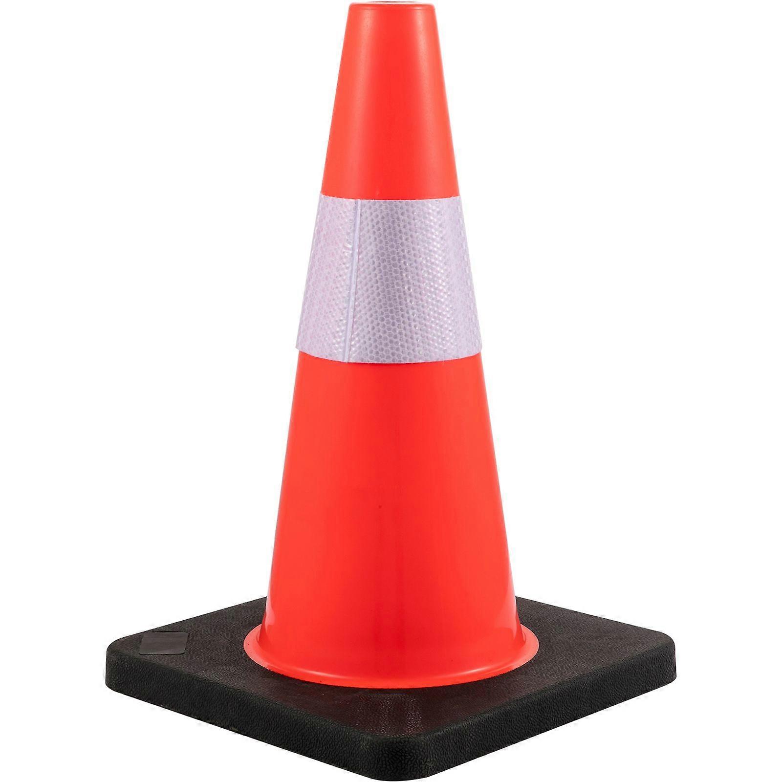 Safety Cones, 18 in/45 cm Height, 5 PCS PVC Orange Traffic Cone with Reflective Collar and Black Weighted Base, Used