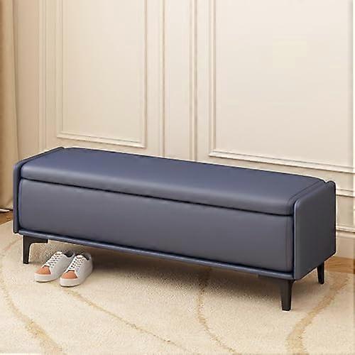 Extra Long Storage Ottoman Bench with Cushion and Hidden Compartment for Bedroom or Entryway
