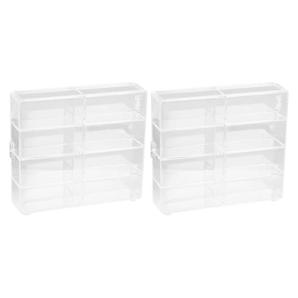 Transparent Car Display Case for Storage Use 2Pcs Acrylic Showcase Stand