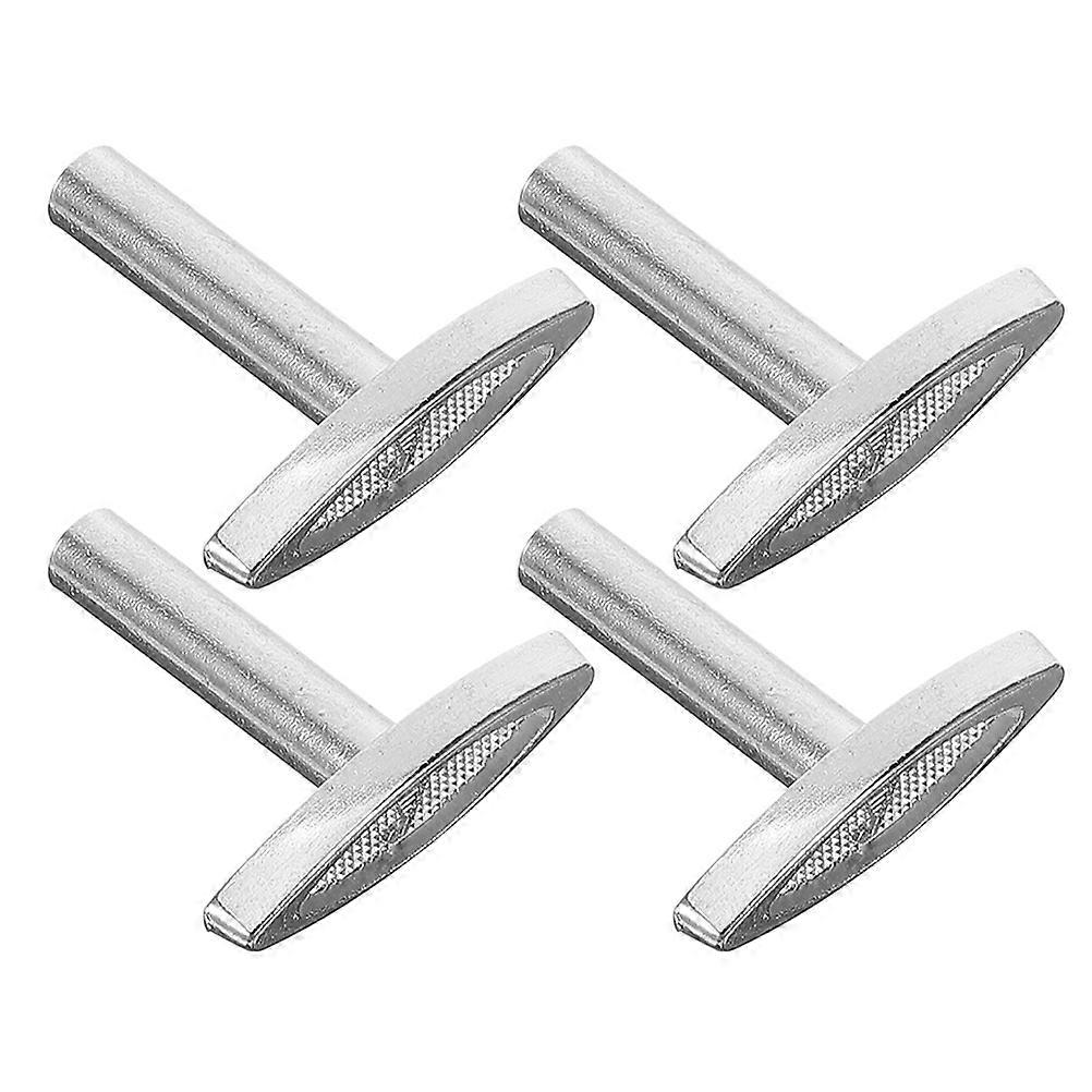 4Pcs Iron Music Box Winder Keys for Replacement Winding Mechanism Silver