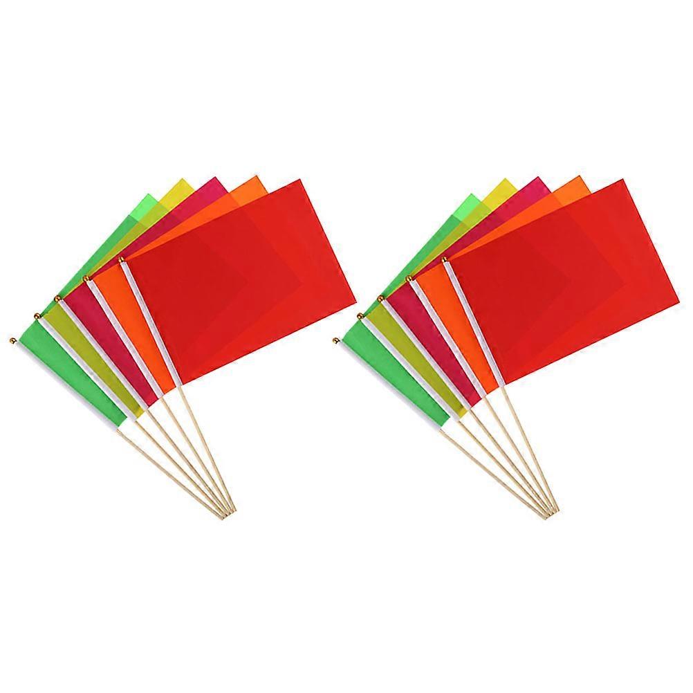 Assorted Color Marker Flags for Lawn Made of Polyester and Bamboo 10 Pcs